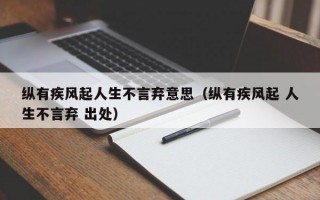 纵有疾风起人生不言弃意思（纵有疾风起 人生不言弃 出处）