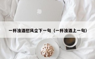 一杯浊酒慰风尘下一句（一杯浊酒上一句）