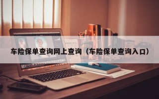 车险保单查询网上查询（车险保单查询入口）