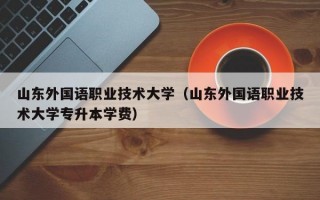 山东外国语职业技术大学（山东外国语职业技术大学专升本学费）