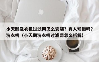 小天鹅洗衣机过滤网怎么安装？有人知道吗？洗衣机（小天鹅洗衣机过滤网怎么拆解）