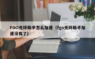 FGO光环助手怎么加速（fgo光环助手加速没有了）