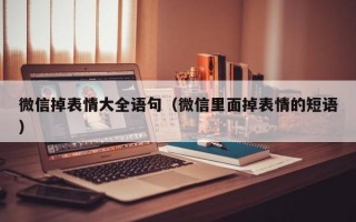 微信掉表情大全语句（微信里面掉表情的短语）