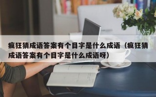 疯狂猜成语答案有个目字是什么成语（疯狂猜成语答案有个目字是什么成语呀）