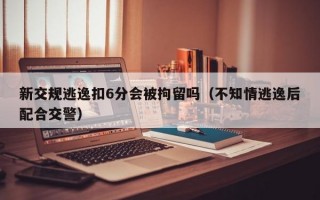 新交规逃逸扣6分会被拘留吗（不知情逃逸后配合交警）