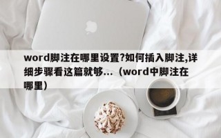 word脚注在哪里设置?如何插入脚注,详细步骤看这篇就够...（word中脚注在哪里）