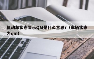 机动车状态显示QM是什么意思?（车辆状态为qm）