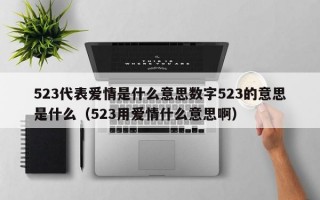 523代表爱情是什么意思数字523的意思是什么（523用爱情什么意思啊）