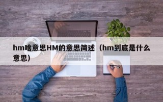 hm啥意思HM的意思简述（hm到底是什么意思）